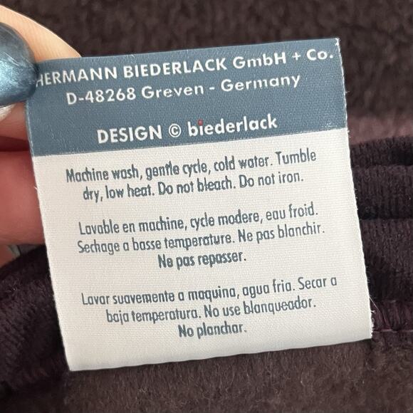 Vintage Biederlack Blanket Cuddle Wrap Soft Snap Button Zip Purple Green Gray - Picture 9 of 9